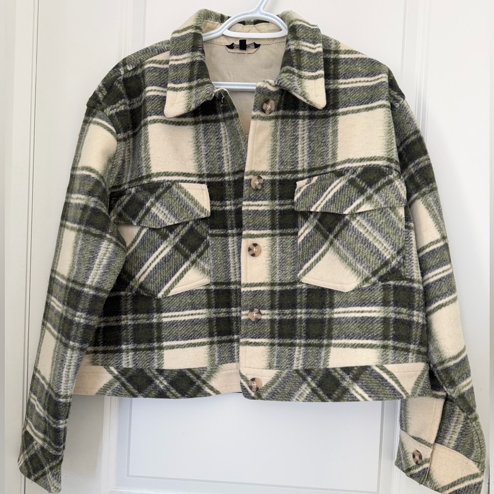 Plaid Button-Up Jacket